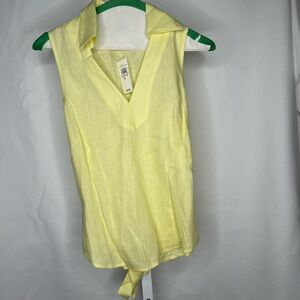 Ann Taylor Yellow Tie-Front Blouse